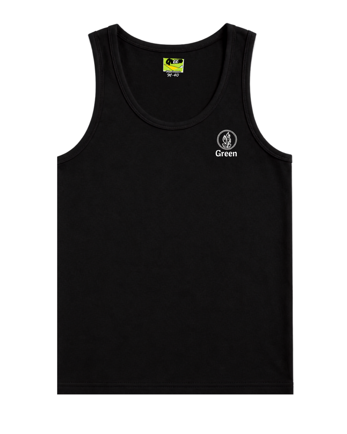 Mens Black Sleeveless Vest - 100% Combed Cotton