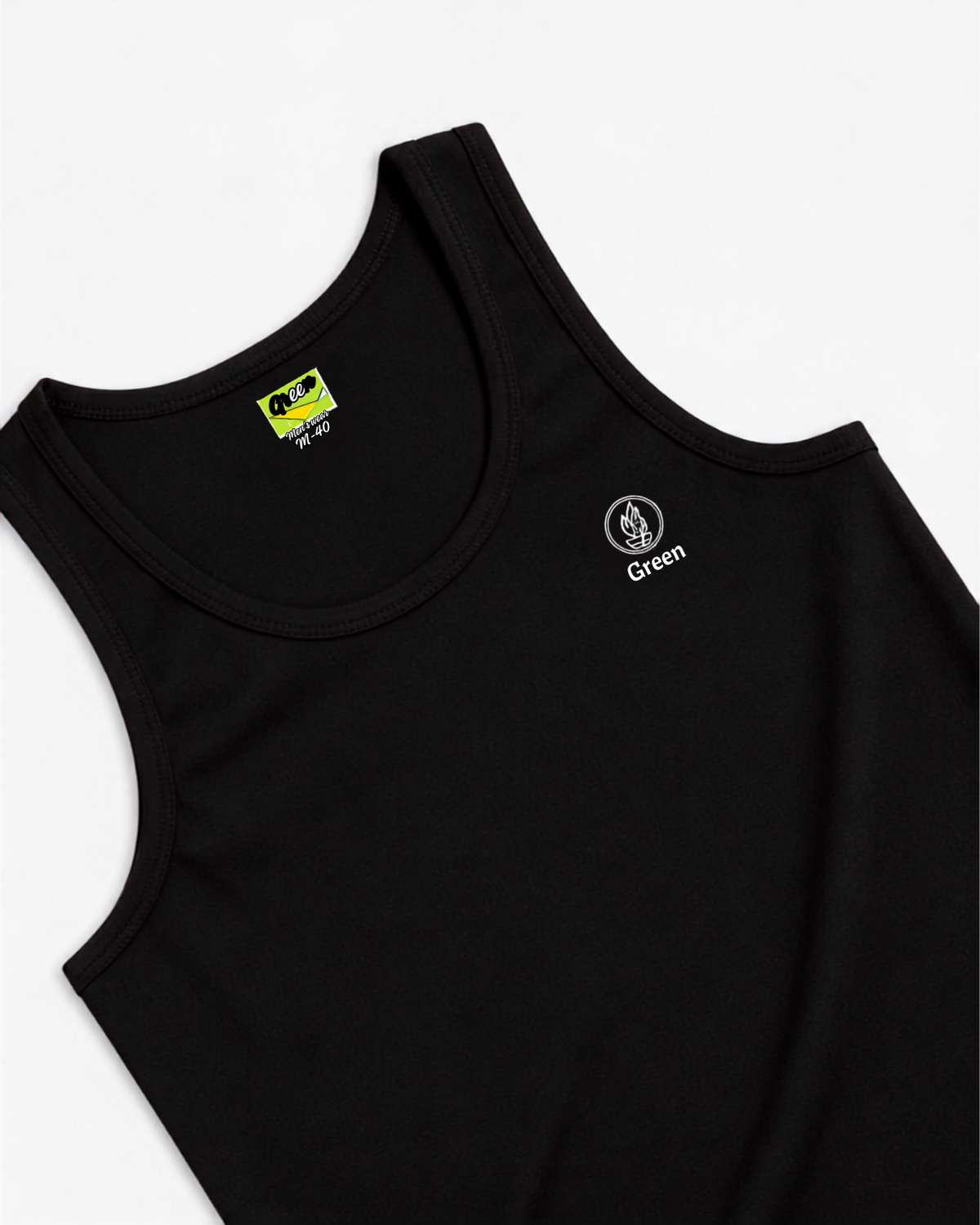 Mens Black Sleeveless Vest - 100% Combed Cotton
